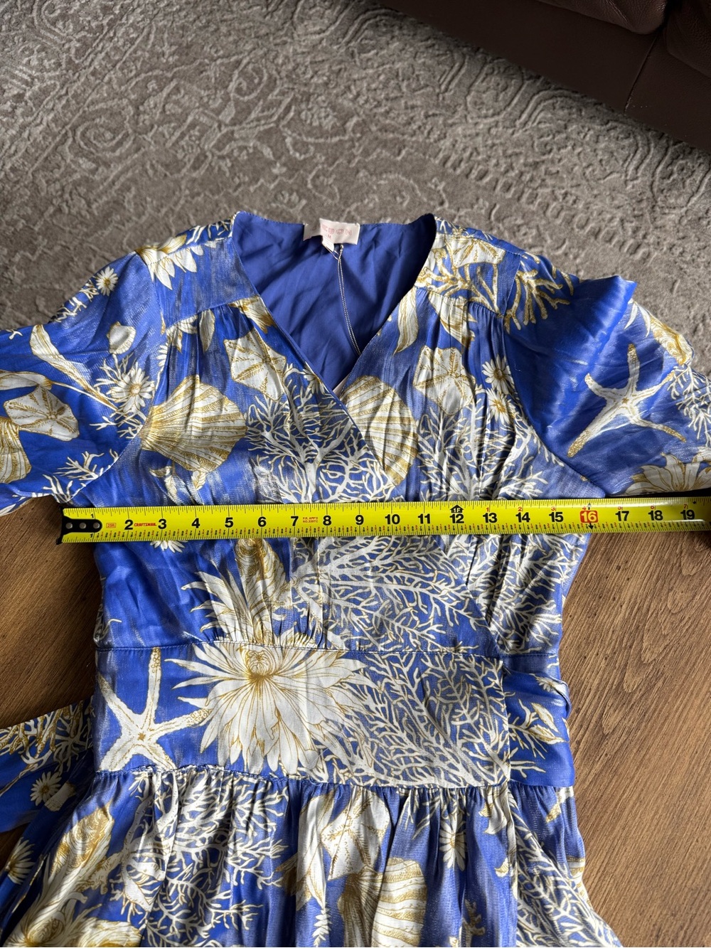 NWT Ciebon Blue Floral Wrap Maxi Dress - Picture 6 of 8